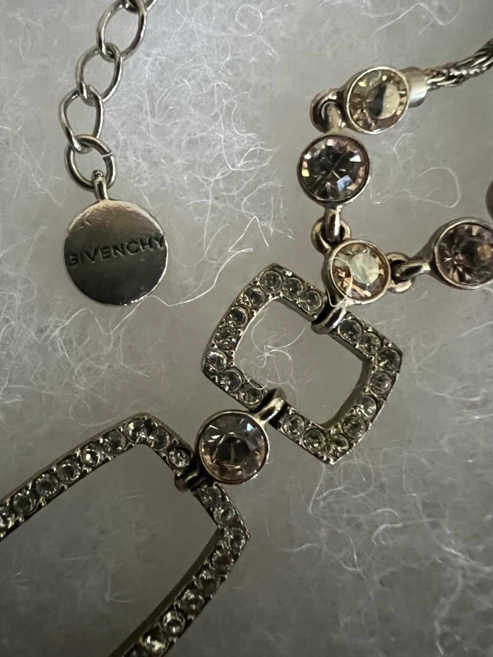 Givenchy crystal necklace 16” + extender - Authentic